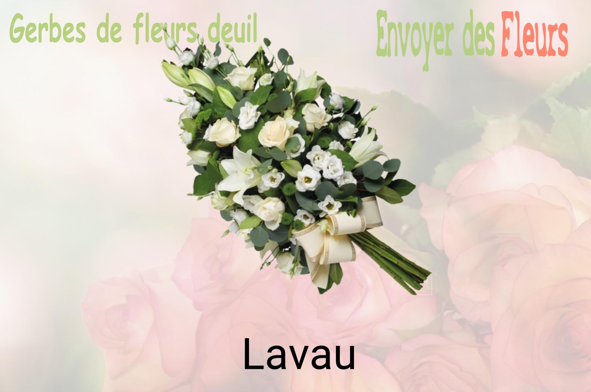 Gerbe de fleurs de deuil livrée à Lavau